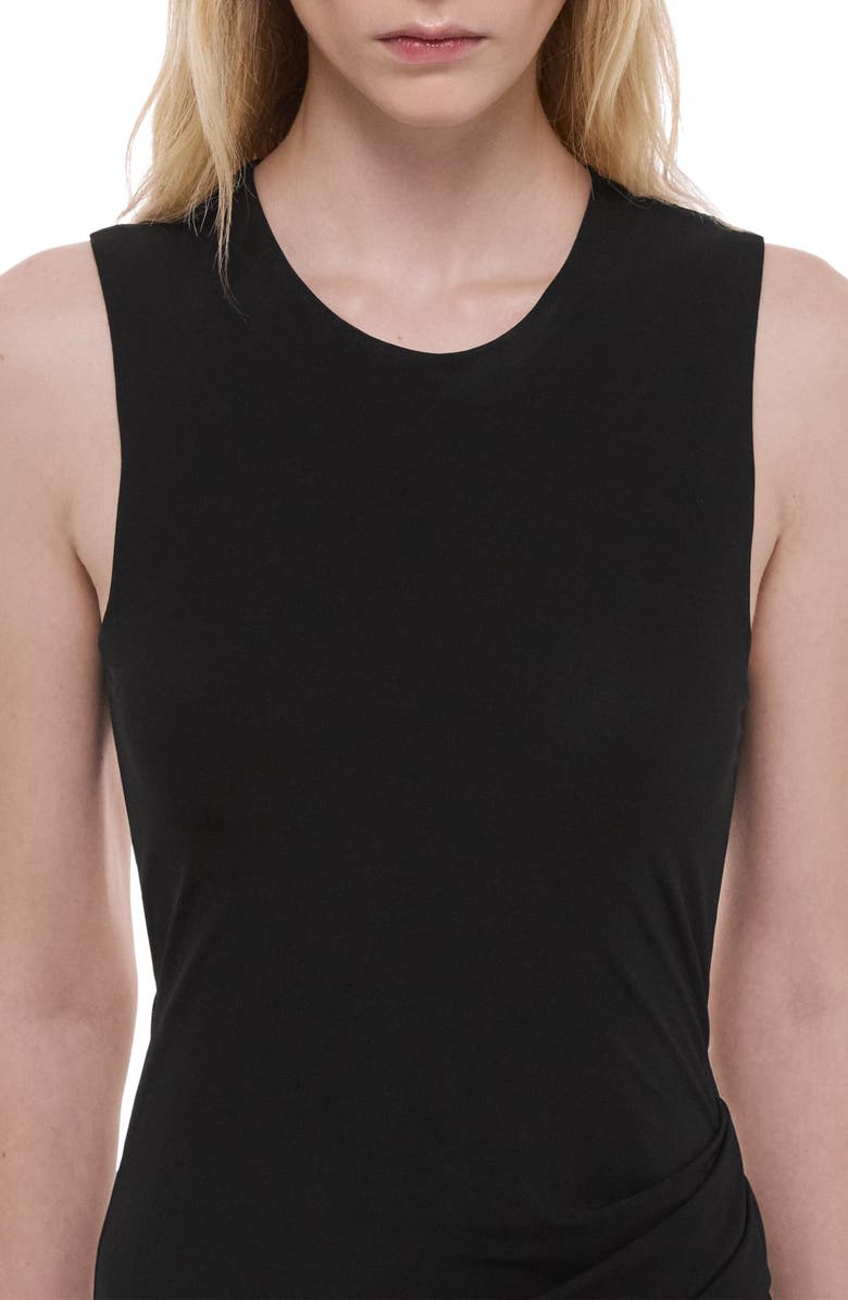 Helmut Lang Twist Drape Asymmetric Hem Dress, Alternate, color, 