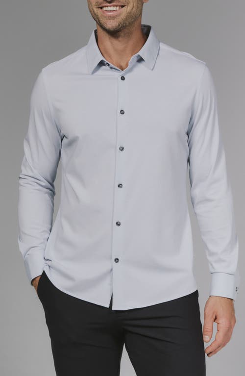 7 Diamonds Girona Solid Performance Button-up Shirt In Gray