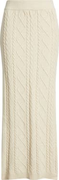 CITY BLUES Cable Knit Maxi Sweater Skirt