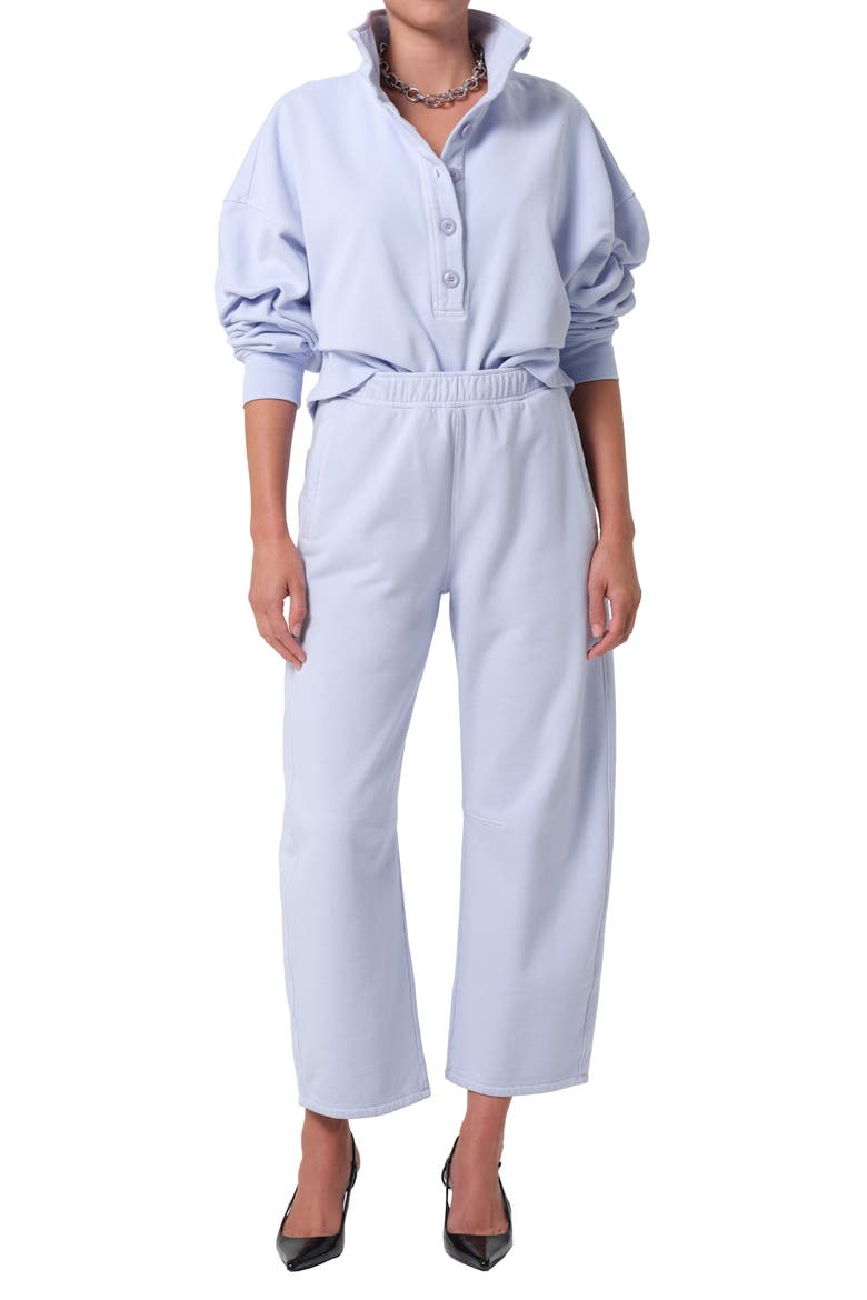 Mirelle Oversize Henley Sweatshirt, Alternate, color, PERIWINKLE