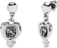 UNODE50 Heart & Crystal Drop Earrings