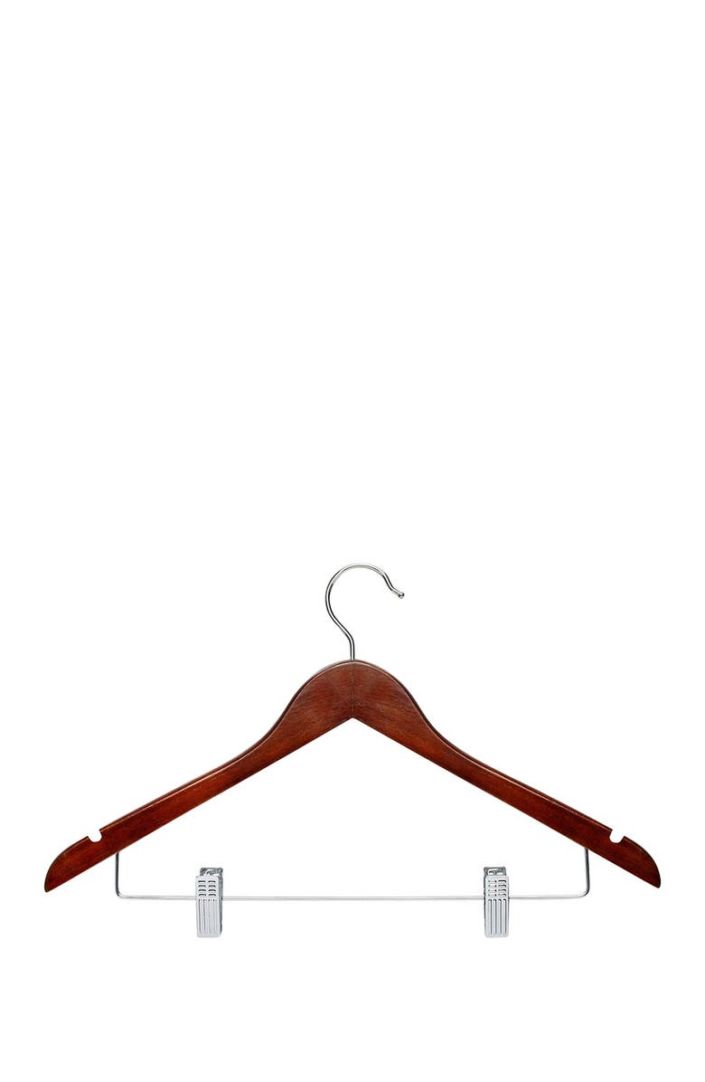HONEY-CAN-DO Cherry Wood Suit Hangers - Pack of 12, Main, color, 