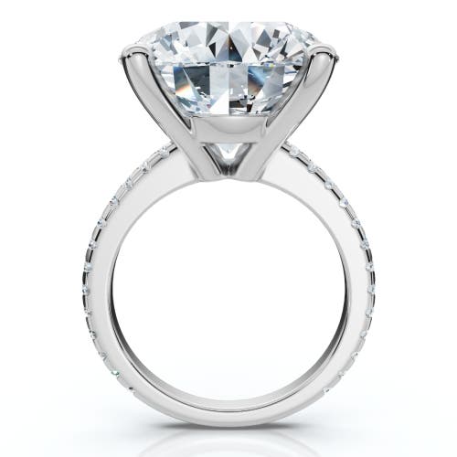 Bliss Diamond Certified 10 1/3ct Round Diamond Engagement Ring With Accents 14k Gold Lab Grown In 14k White Gold