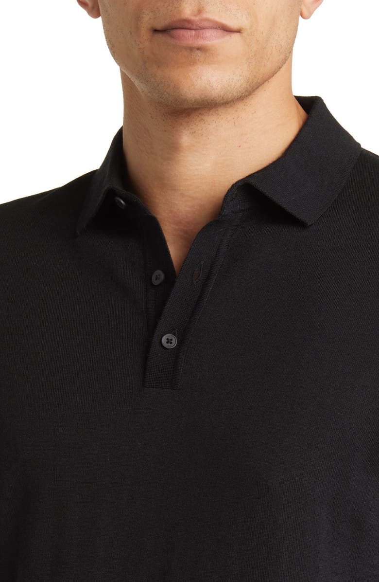 BOSS Lancione Wool Polo Sweater, Alternate, color, Black