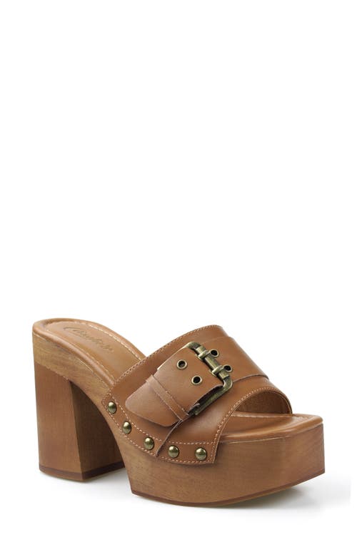 Candies Candie's Blooms Faux Leather Platform Slide Sandal In Brown