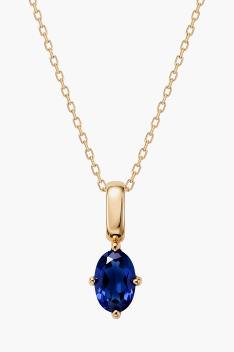 Oval Birthstone Necklace
