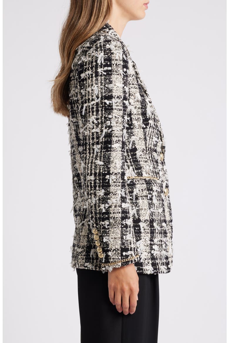Georgia Tweed Jacket, Alternate, color, BLACK/ IVORY