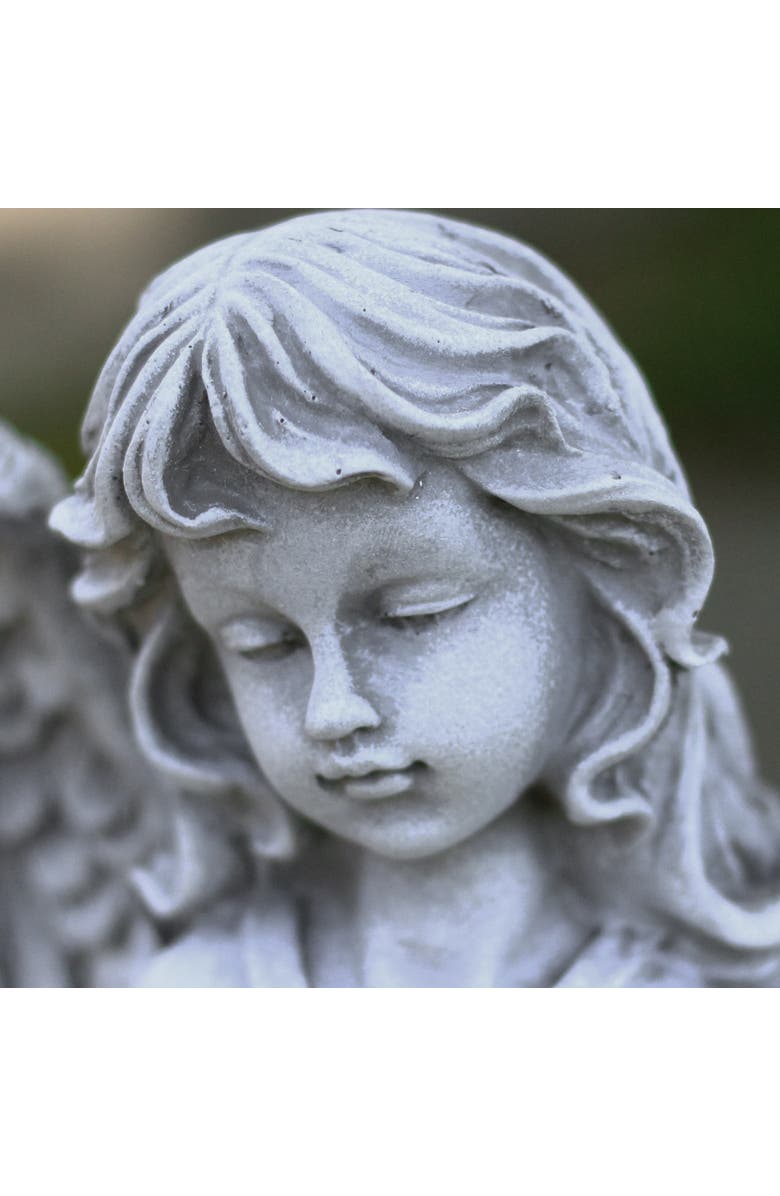 Northlight 16.5" Gray Angel Decorative Outdoor Garden Bird Feeder Statue, Alternate, color, Gray