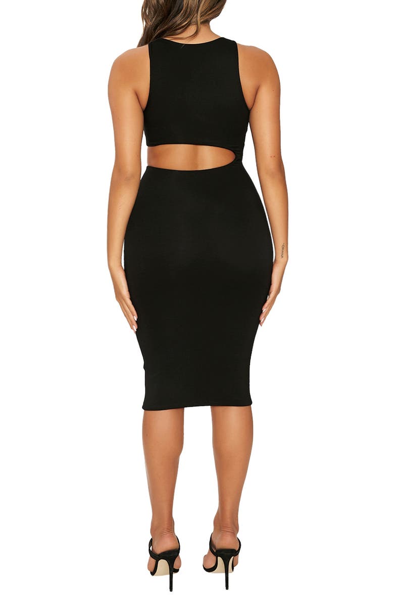 Naked Wardrobe Cutout Sleeveless Midi Dress, Alternate, color, 
