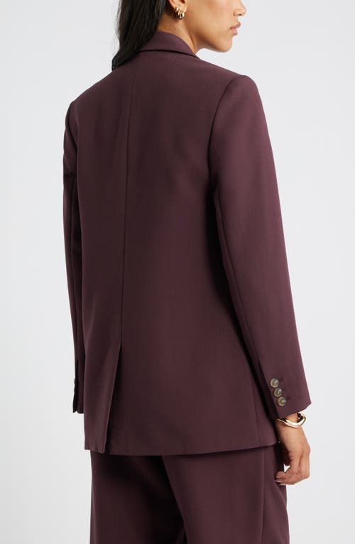 Open Edit The Icon Relaxed Blazer In Burgundy