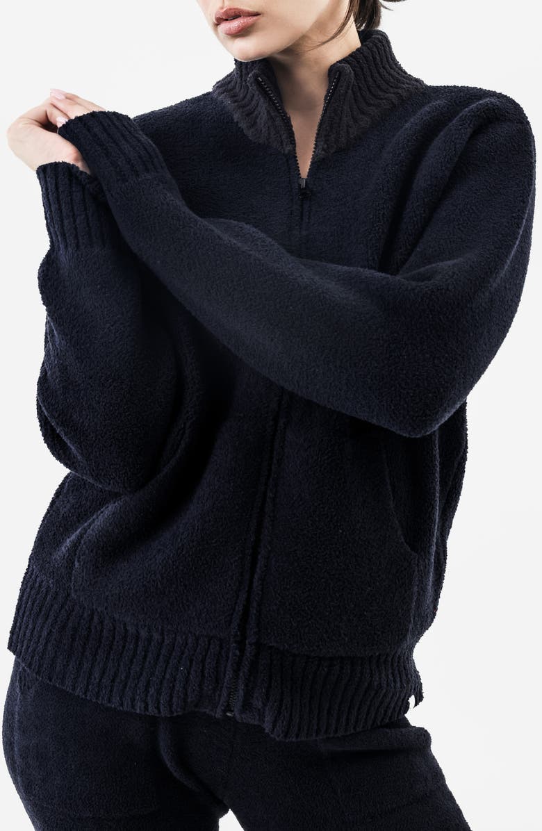 Sunday Citizen Snug Lite Zip-Up Sweatshirt, Main, color, Coal