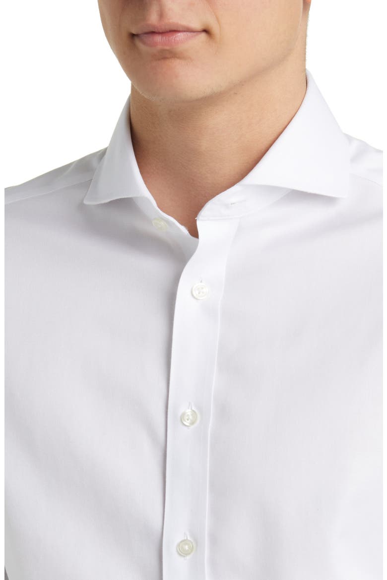 Non-Iron Twill Extreme Cutaway Slim Fit Double Cuff, Alternate, color, WHITE