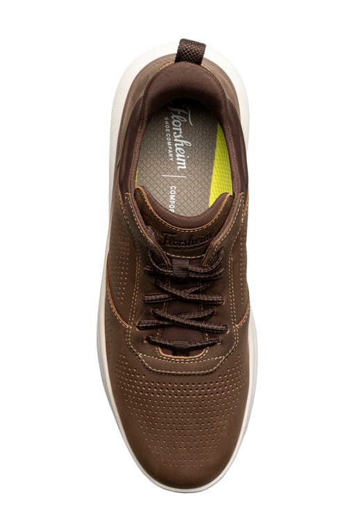 Florsheim Fleet Perforated Toe Elastic Lace Sneaker In Brown