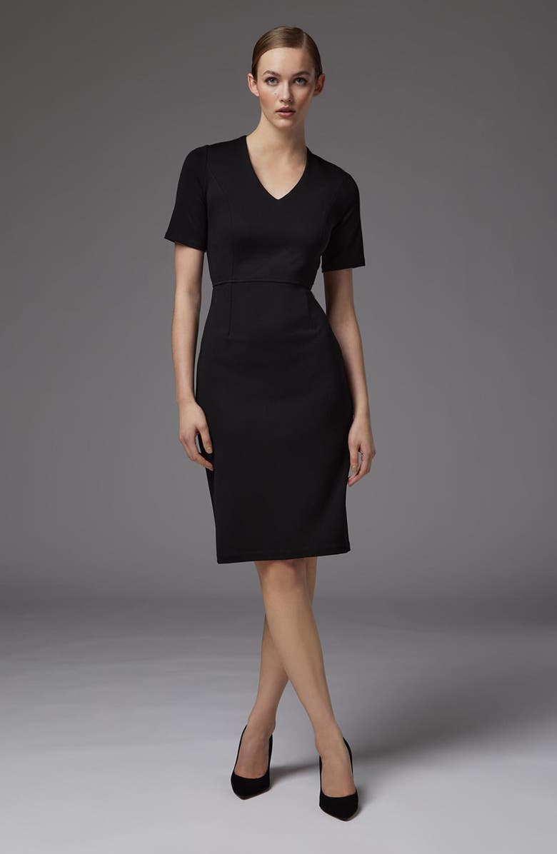 LK Bennett Natasha V-Neck Sheath Dress, Alternate, color, 