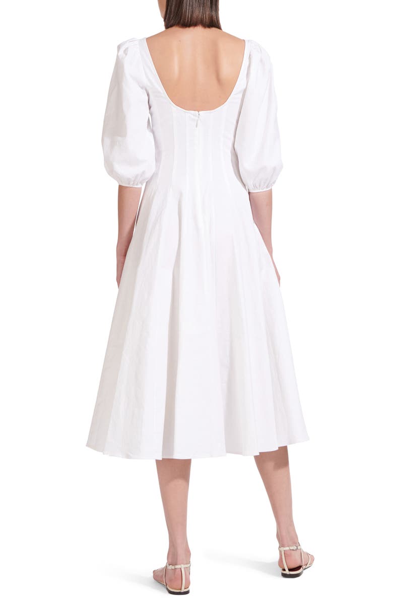 STAUD Swells Stretch Linen & Cotton Dress, Alternate, color, 