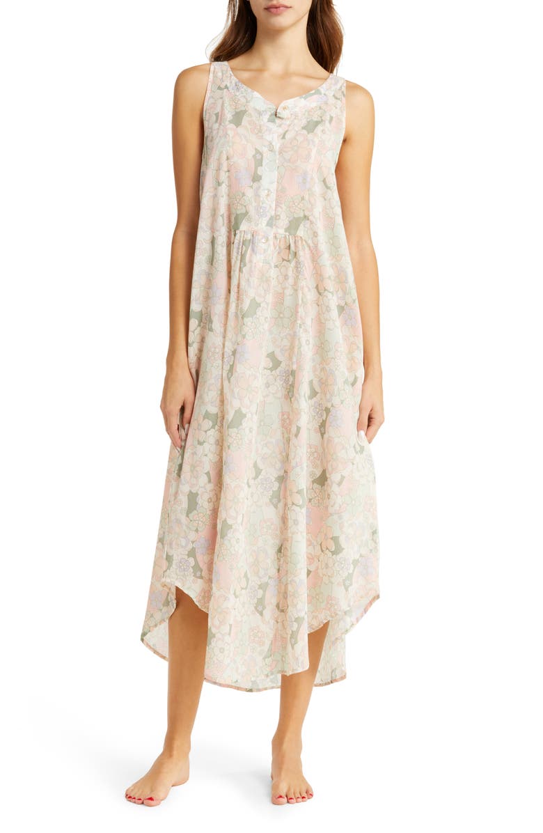 Papinelle Phoebe Floral Print Cotton Voile Nightgown, Main, color,