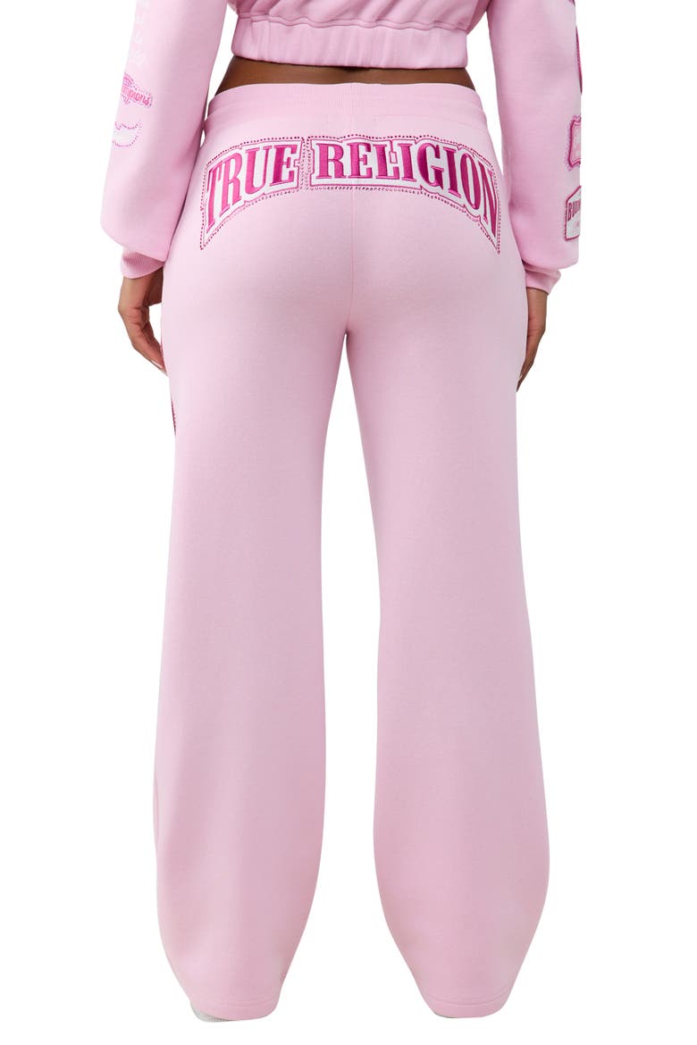 Crystal Patch Mid Rise Straight Leg Sweatpants, Alternate, color, ROSEATE SPOONBILL