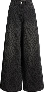 PTCL Viola Zebra Print High Waist Baggy Jeans
