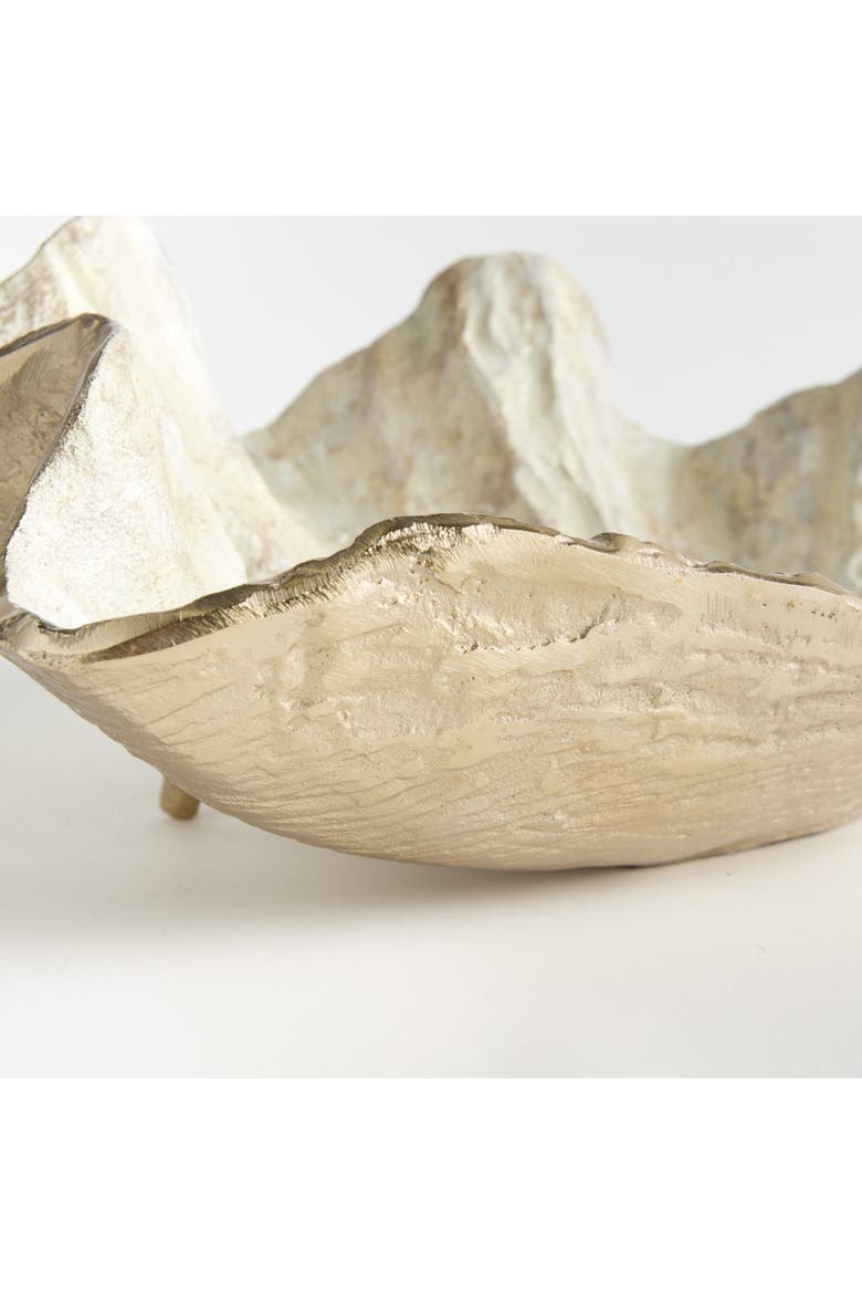 Arabella Gold Aluminum Decorative Bowl, Alternate, color, Gold