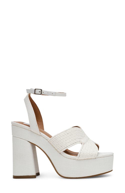Dolce Vita Dv By Waylan Raffia Platform Ankle Strap Sandal In White