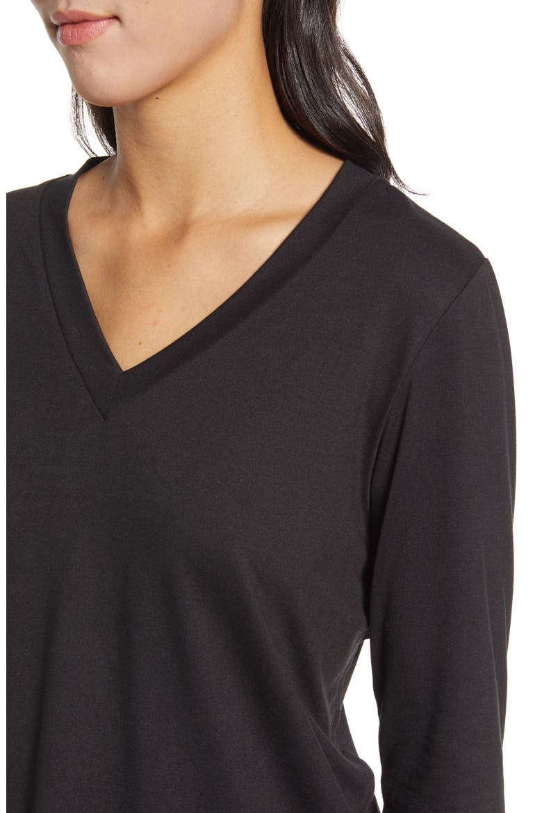 V-Neck Butter Top, Alternate, color, BLACK