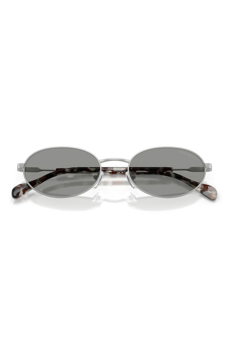 54mm Oval Sunglasses, Alternate, color, MATTE SILVER / GREY