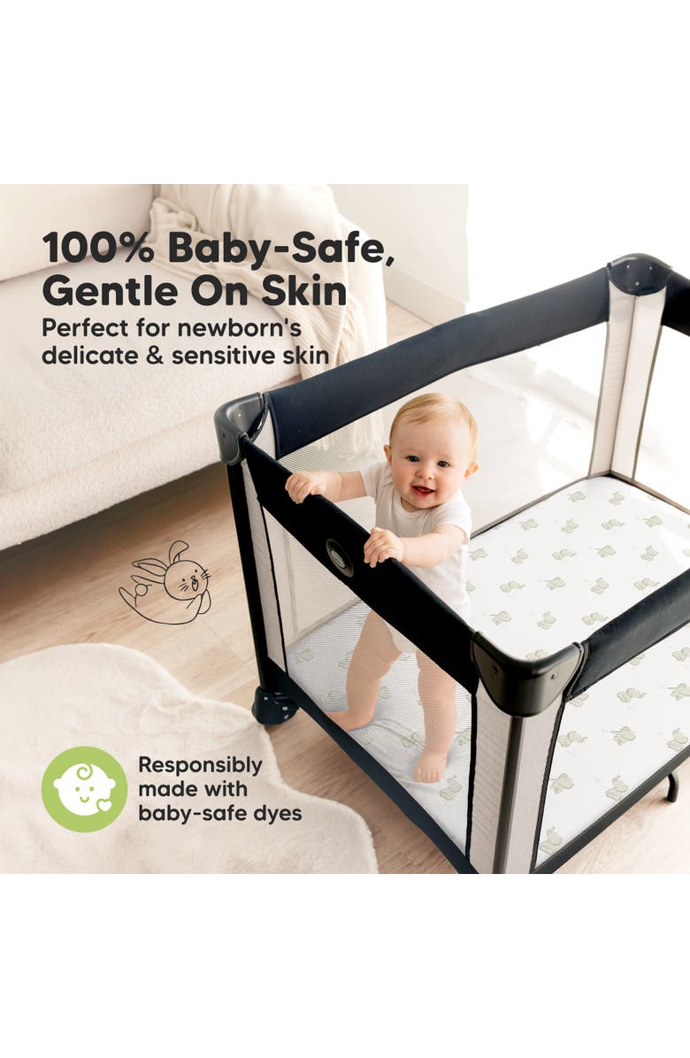 KeaBabies Isla Fitted Mini Crib Sheets, Alternate, color, Elly