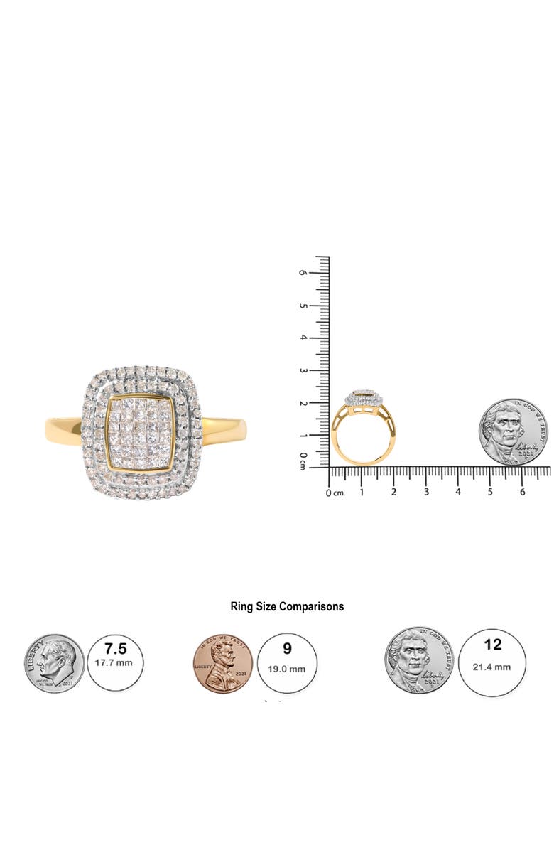 Haus of Brilliance 10K Yellow Gold 1/2 cttw Diamond Composite Head and Halo Ring, Alternate, color, Yellow