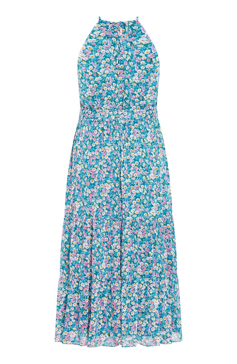 City Chic Lidia Maxi Halter Dress, Alternate, color, Ditsy Swirl