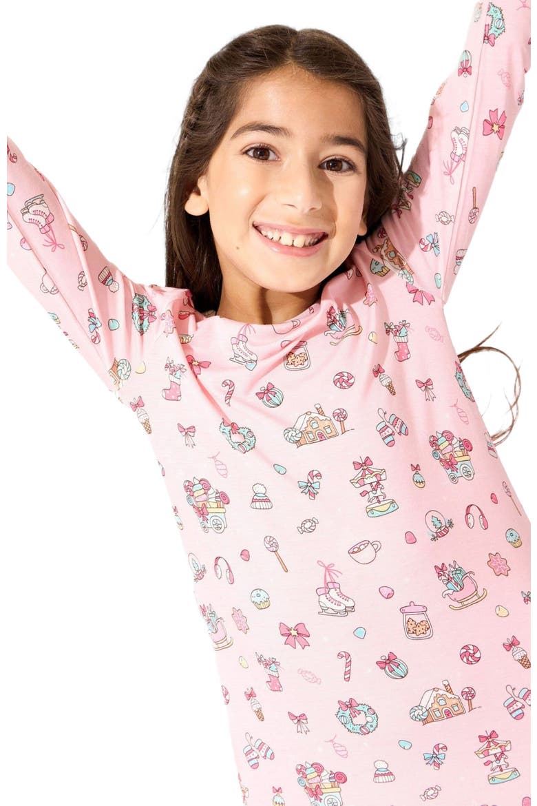 Kids' Candy Cane Lane Long Sleeve Dress, Alternate, color, Candy Cane Lane