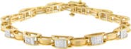 Haus of Brilliance 14K Yellow Gold Princess Cut Diamond Chain Link Bracelet