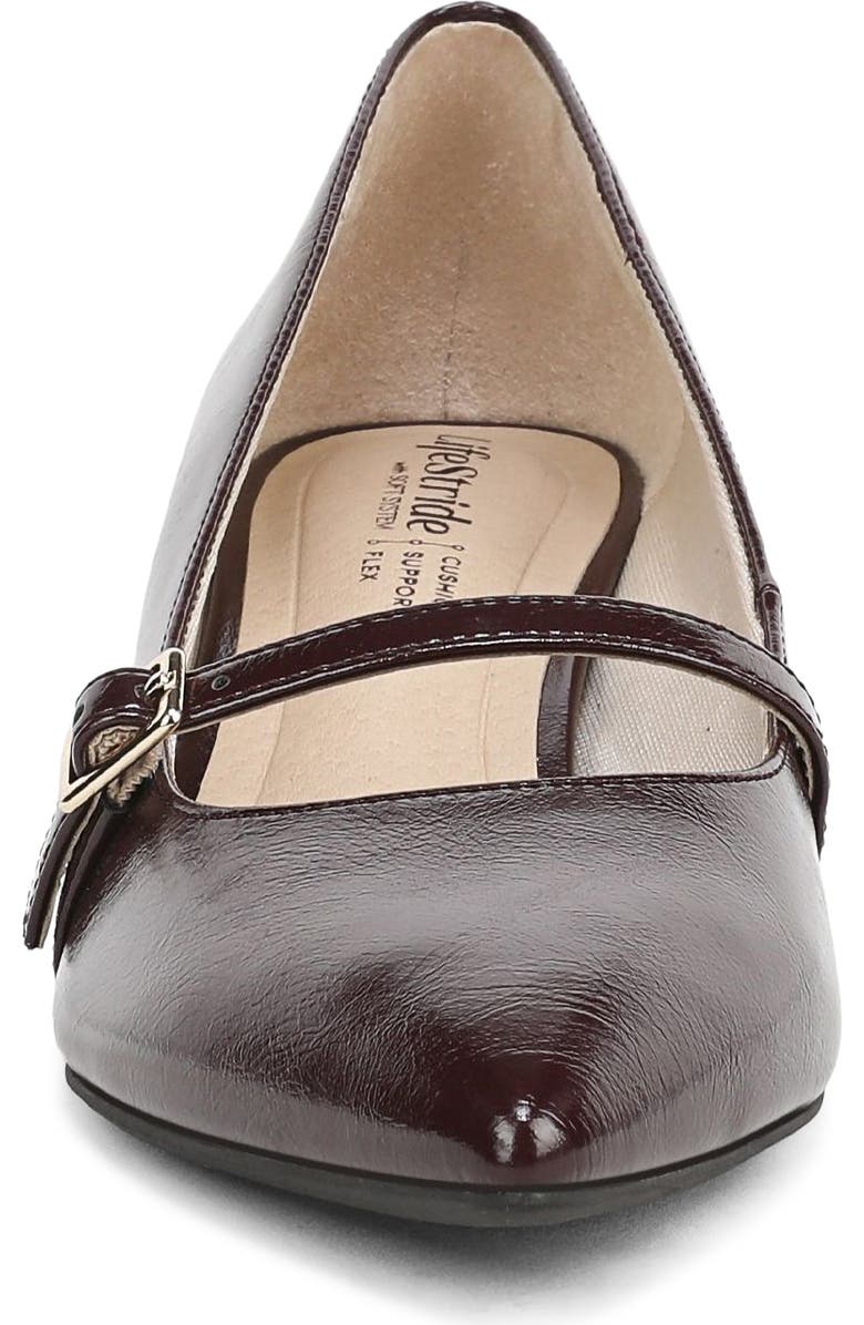 LifeStride Madelyn Mary Jane Pointed Toe Kitten Heel Pump, Alternate, color, Chocolate Plum