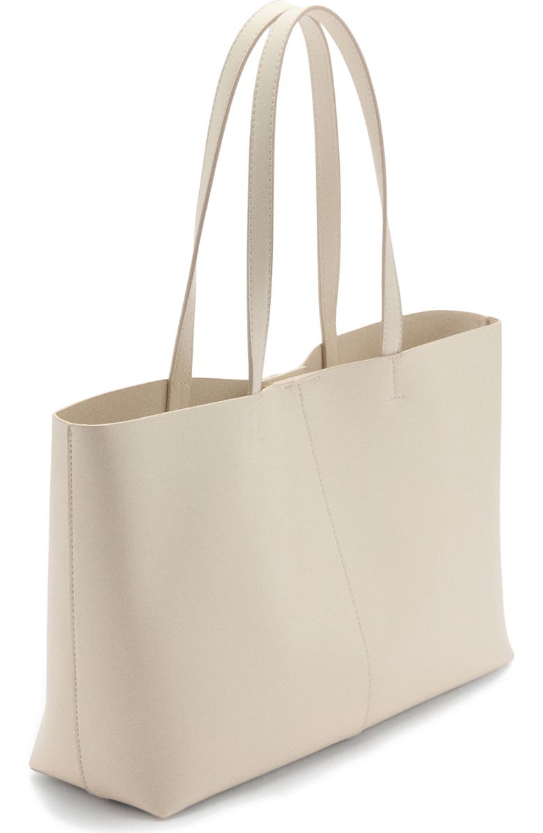 MANGO Faux Leather Shopper, Alternate, color,