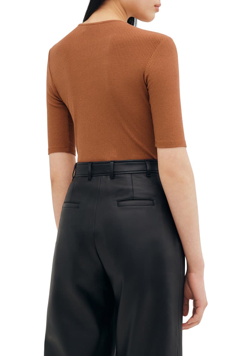 Two Lines by Marcella Seneca Rib Top, Alternate, color, Cinnamon Brown