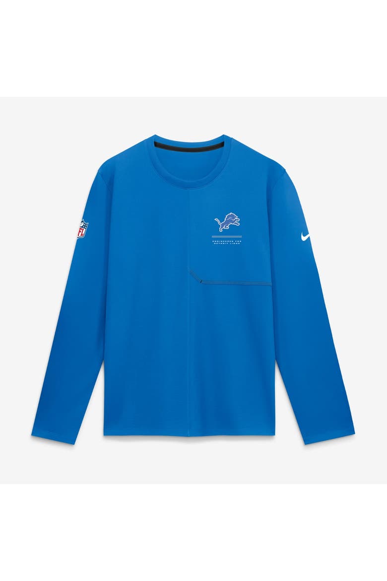 Men's Nike  Blue Detroit Lions Sideline Coaches UV Dri-FIT Long Sleeve Shirt, Main, color, Blue