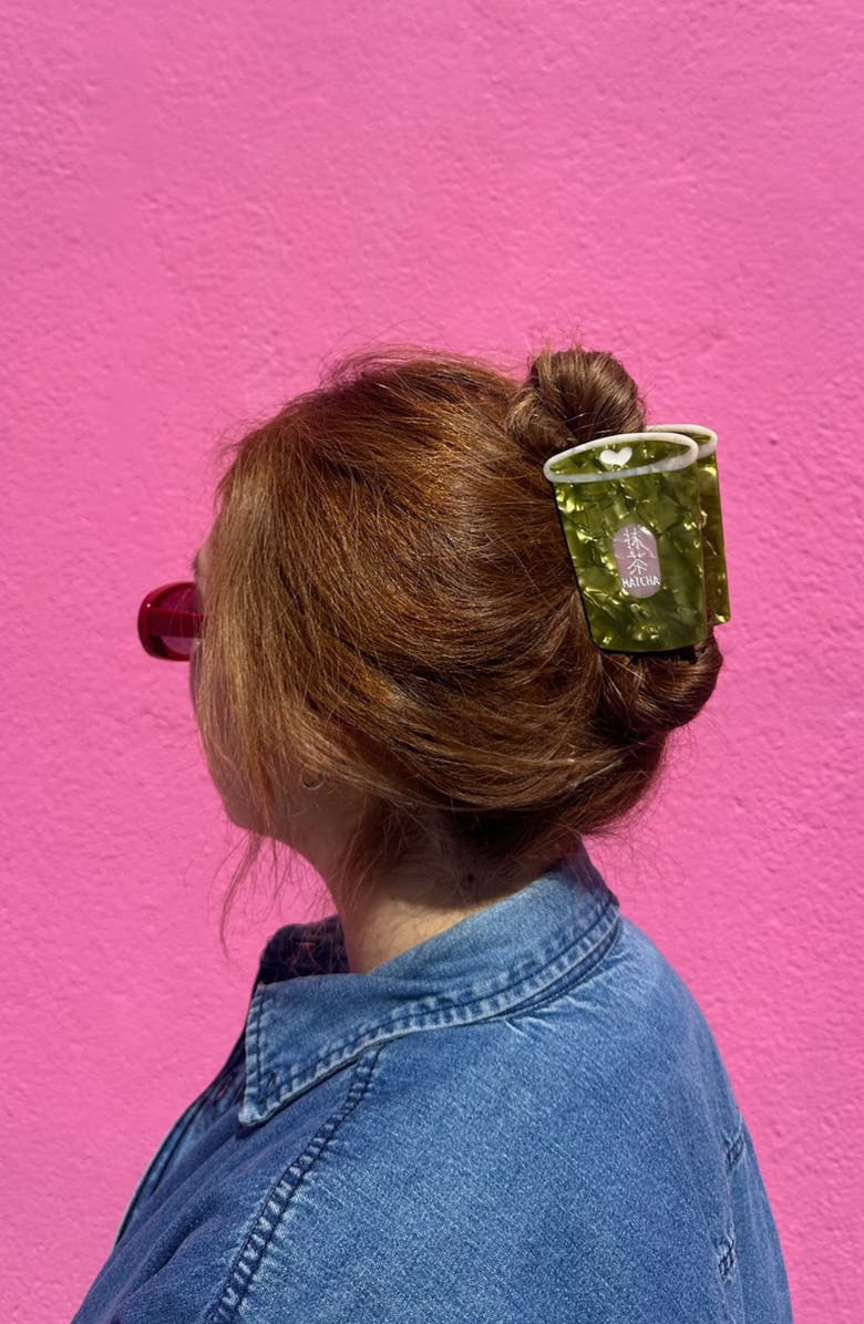 Solar Eclipse Matcha Claw Hair Clip, Alternate, color, Green
