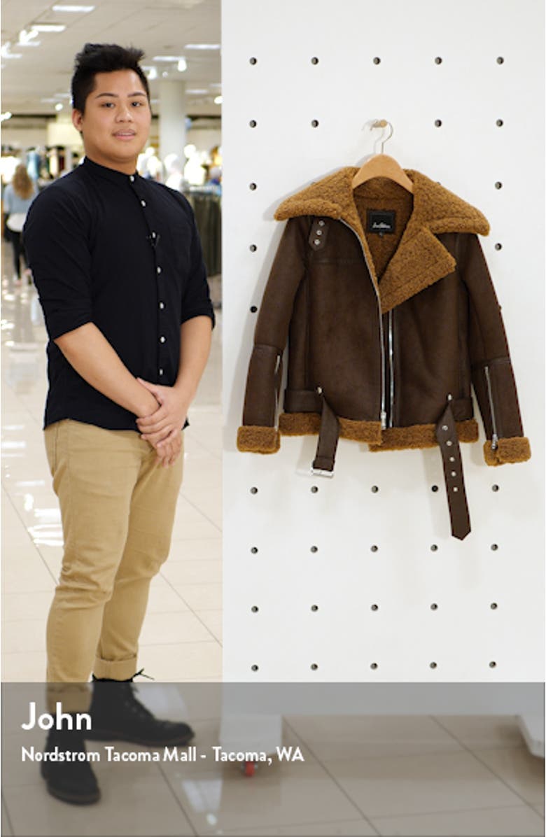 Faux Shearling Moto Jacket, sales video thumbnail