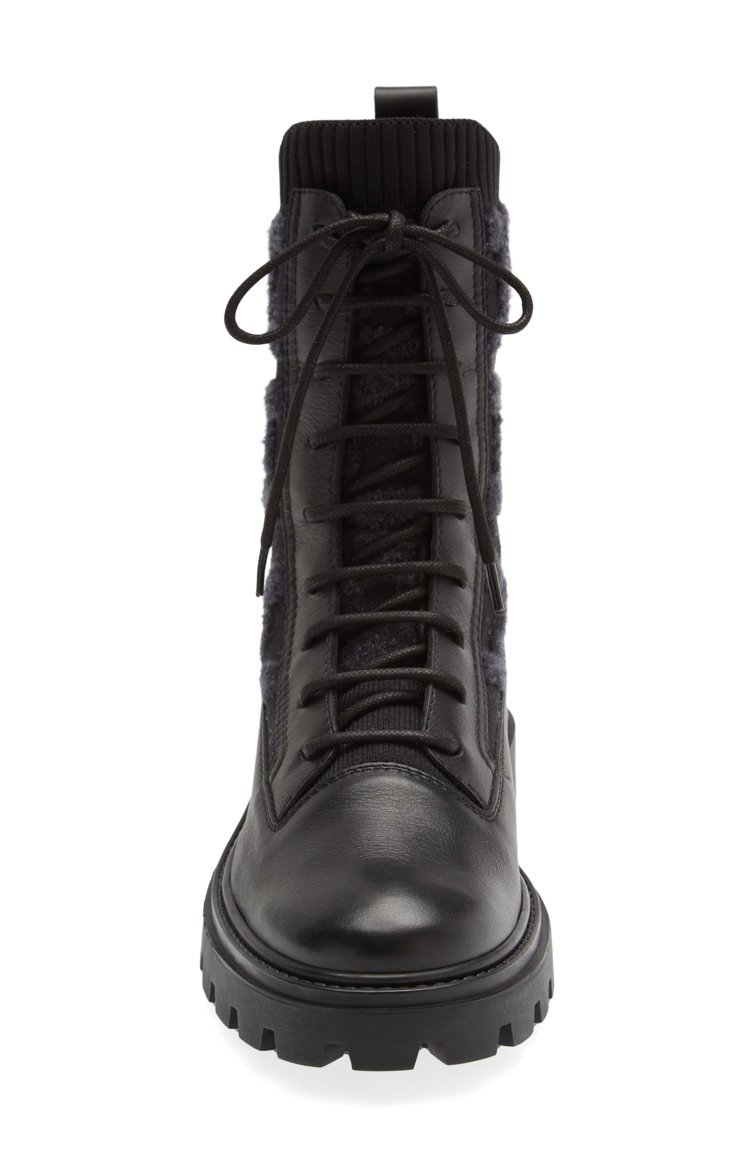 Tod
s Kate Mixed Media Combat Boot, Alternate, color, 