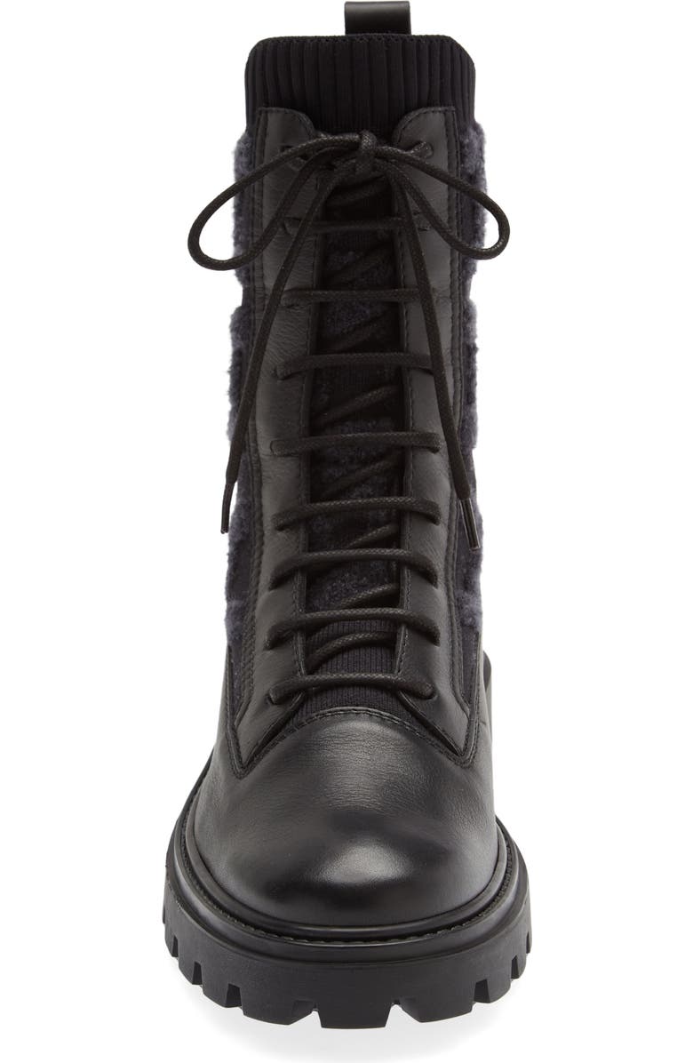 Tod's Kate Mixed Media Combat Boot, Alternate, color,