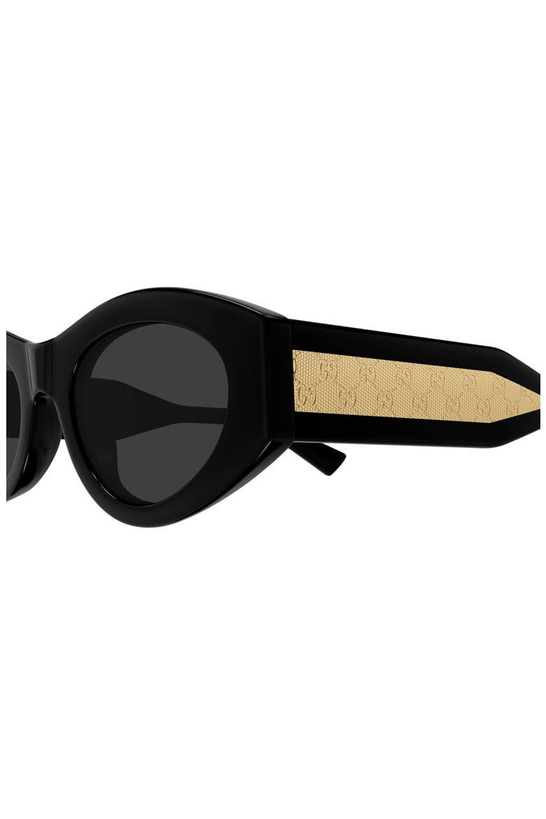 52mm Oval Sunglasses, Alternate, color, BLACK