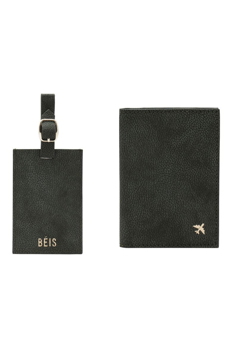 Luggage Tag & Passport Holder, Main, color, DARK GREEN