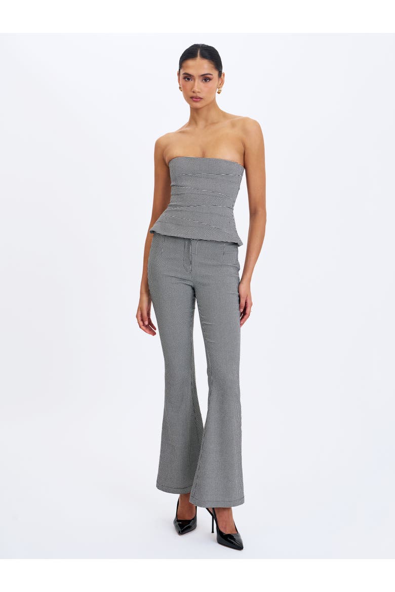 Ulli Micro-Houndstooth Flared Pants, Alternate, color, Hounstooth Grey
