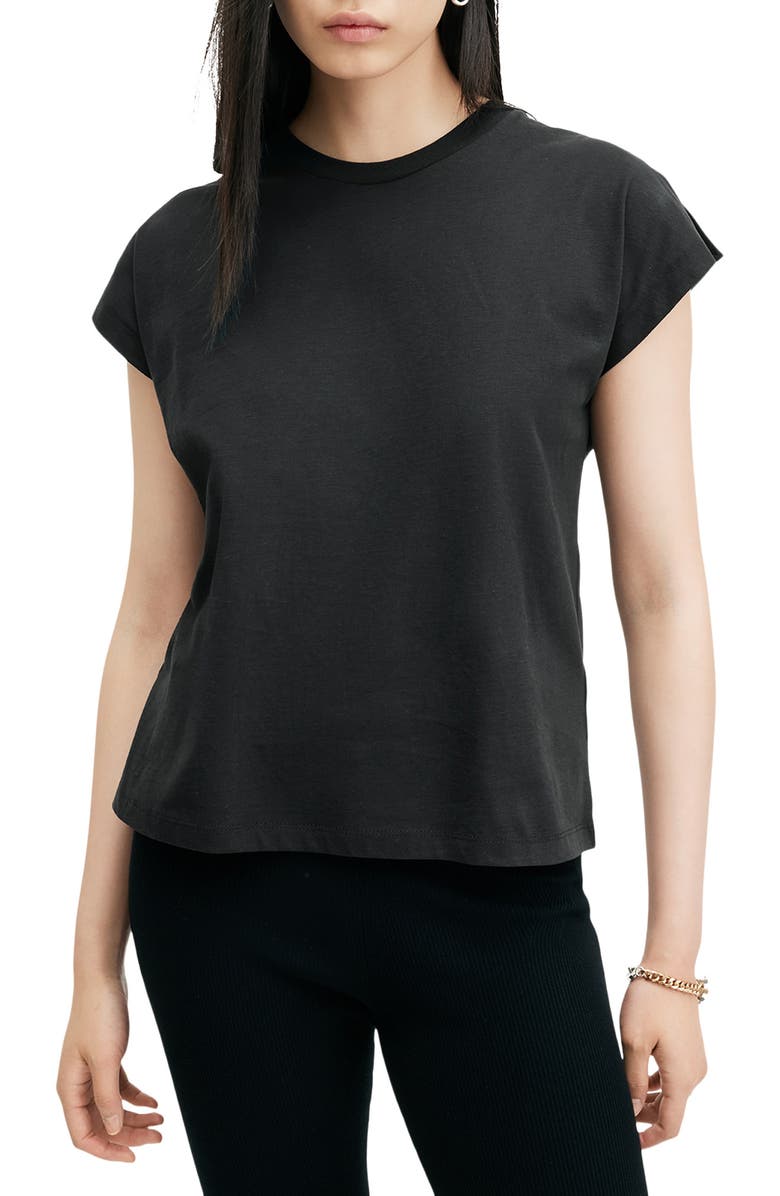AllSaints Rue Slit Sleeve Cotton T-Shirt, Main, color,