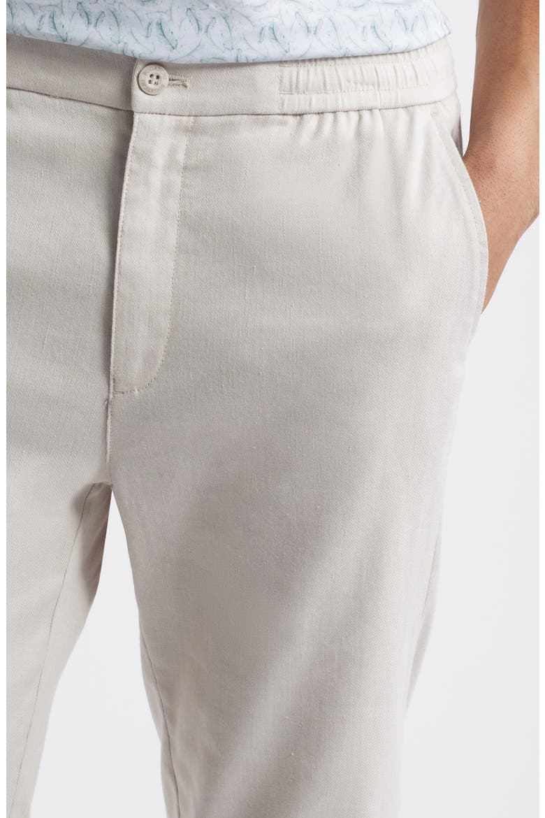 Tristan Stretch Linen & Cotton Drawstring Pants, Alternate, color, STONE