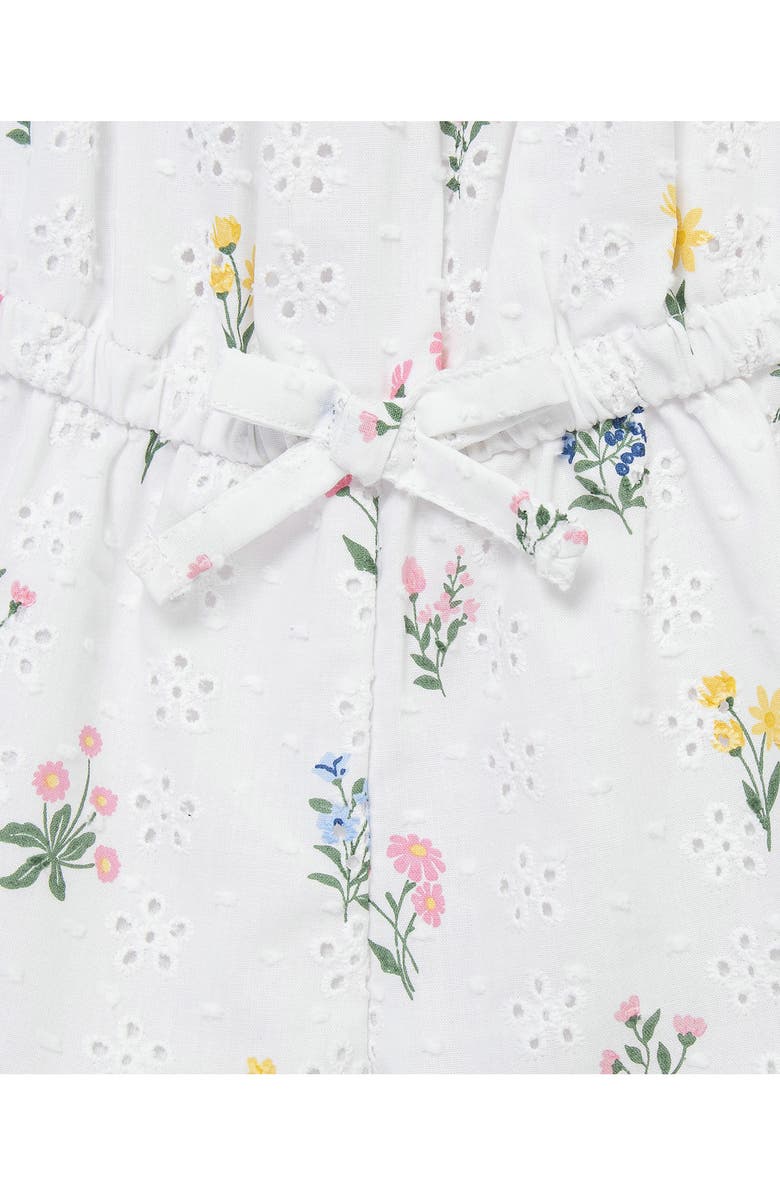Little Me Garden Eyelet Cotton Romper & Headband, Alternate, color, Floral