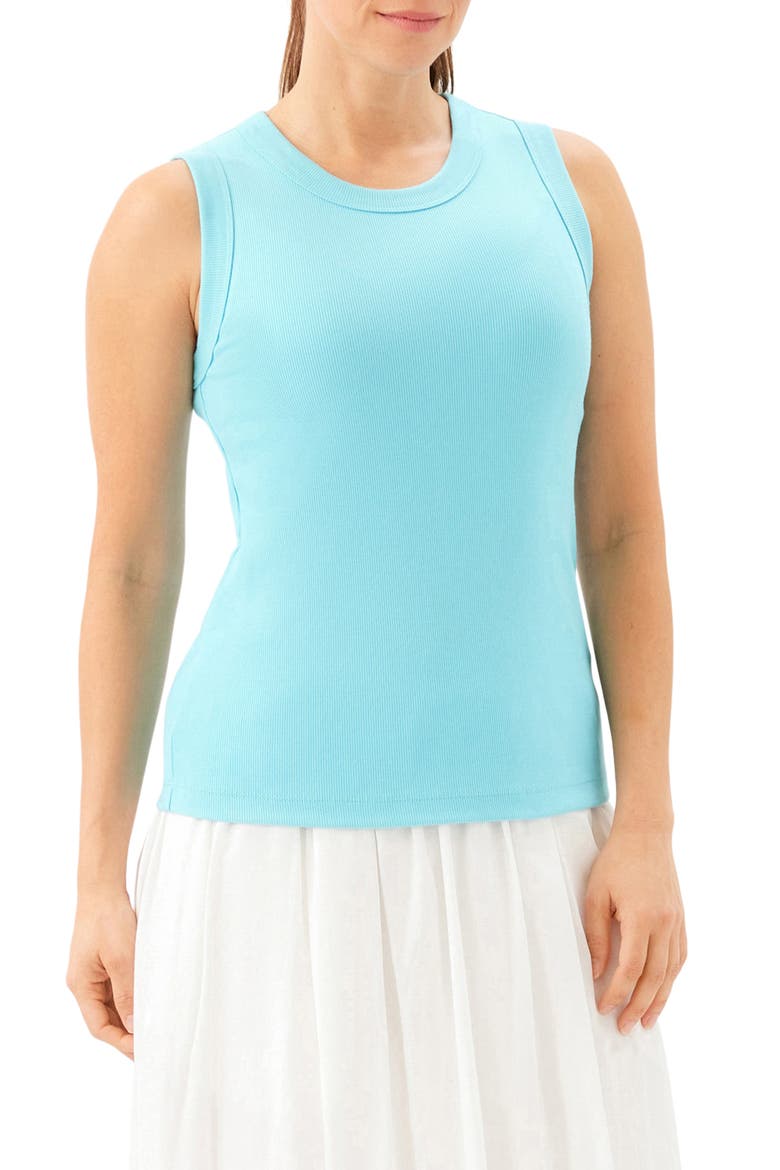 Crewneck Rib Tank, Main, color, AQUA