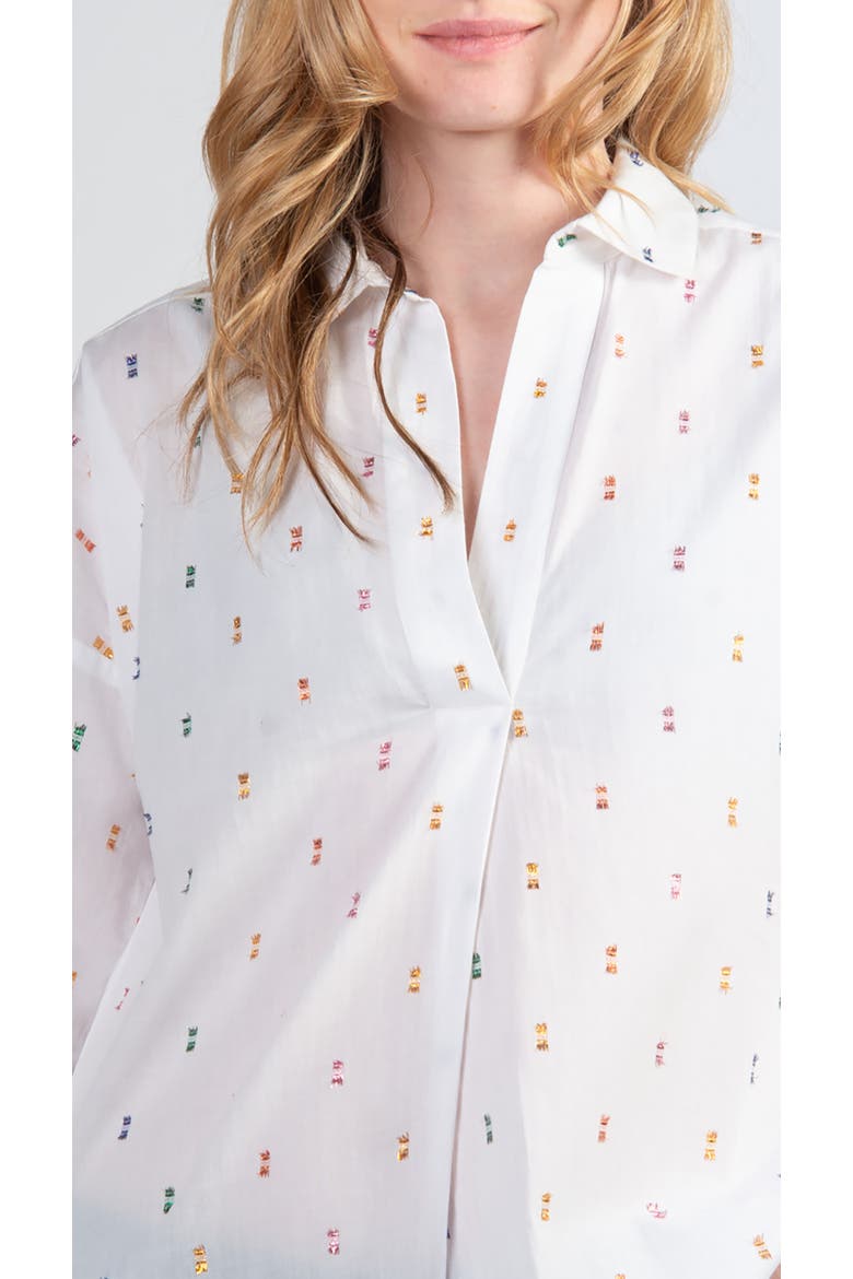 Spot Relaxed Blouse, Alternate, color, Ivory