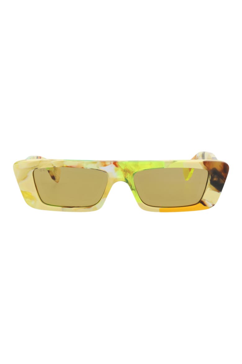 54mm Retangular Sunglasses, Main, color, YELLOW YELLOW BROWN