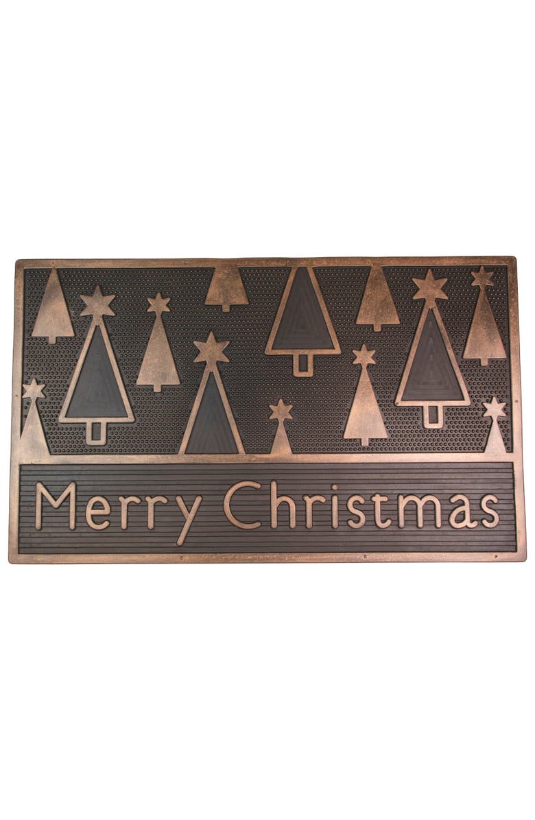 Northlight Black and Gold Merry Christmas Doormat 18" x 30", Main, color, 