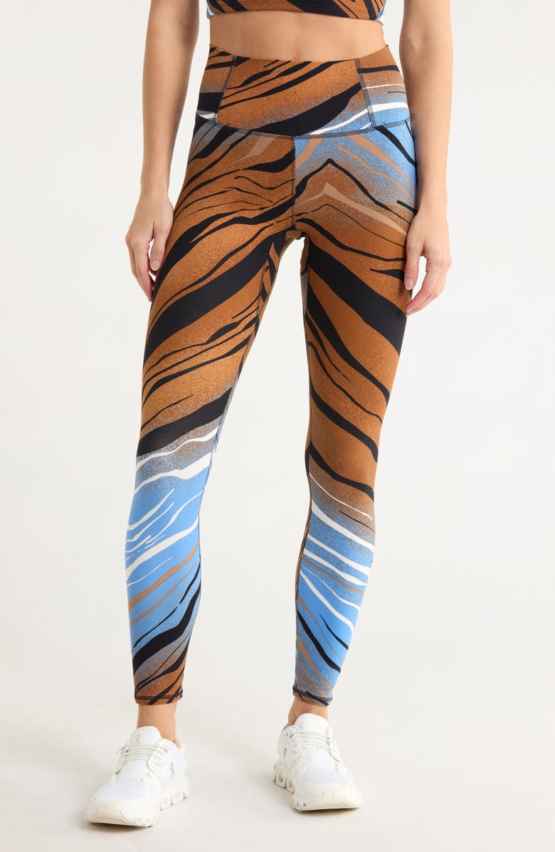 Free People Print Never Better Leggings, Main, color, Brown Combo